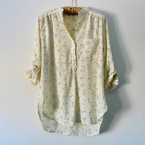 ModCloth White and Black Constellation Tunic